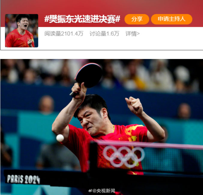 4:0橫掃對手!樊振東光速進決賽!樊振東名字打分，解析