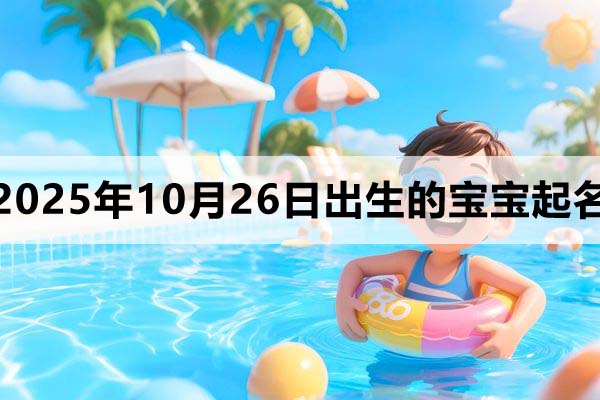 2025年10月26日出生寶寶起名，這些名字寓意美好